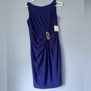 Anne Klein Brass Gold Buckle Detail‎ Sleeveless Dress Size 6